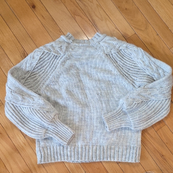 Zenana Outfitters Cable Knit Sweater - Light Gray - Picture 6 of 8